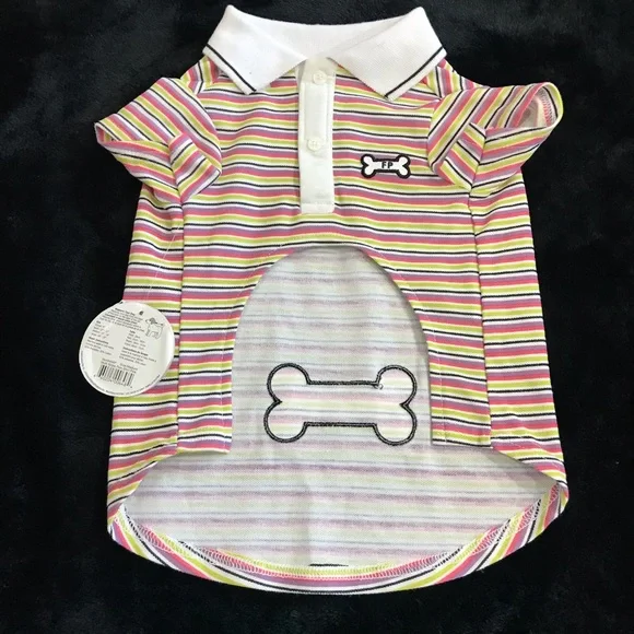 Puppy / Dog / Pet Multicolor Stripe Tee Shirt 
Size Medium NWT - Picture 8 of 11